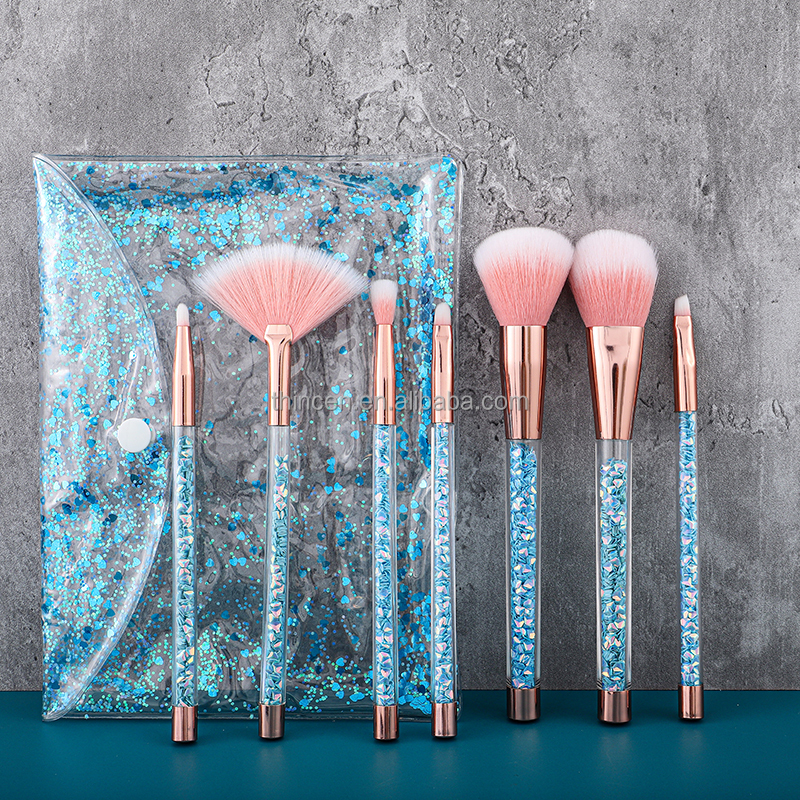 Thincen - V-7-1 High Quality Vegan Cruelty Free Makeup Brushes Private Label Custom LOGO Pink Foundation Makeup Brush Set Makeup Brushes 24