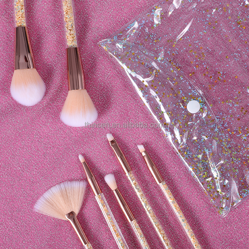 Thincen - V-7-1 High Quality Vegan Cruelty Free Makeup Brushes Private Label Custom LOGO Pink Foundation Makeup Brush Set Makeup Brushes 30