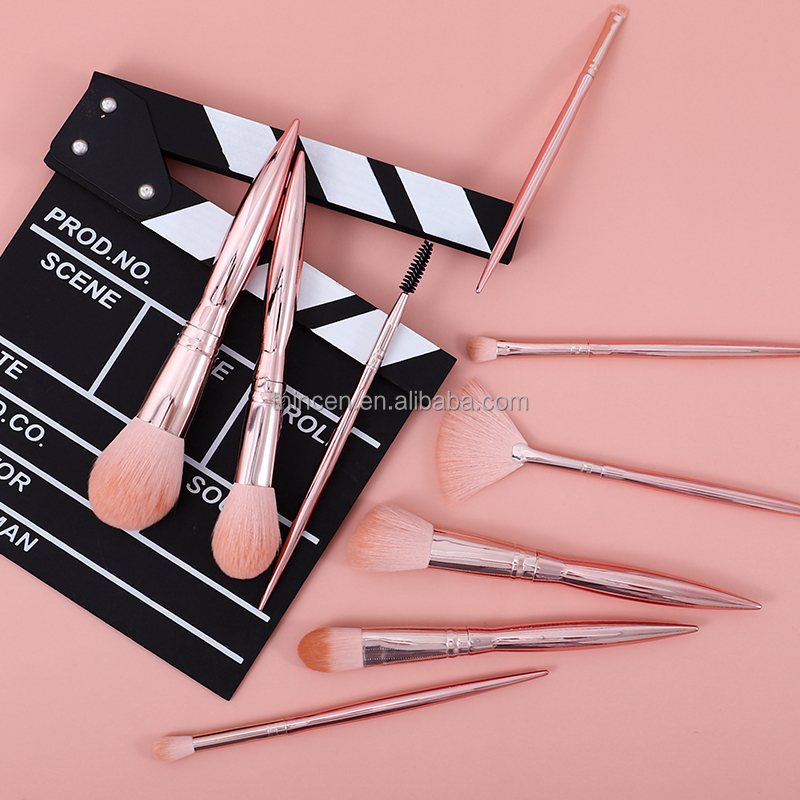12 Pieces Rose Gold Wholesale Private Label Makeup Brush Set 7