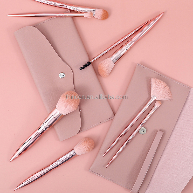 12 Pieces Rose Gold Wholesale Private Label Makeup Brush Set 11