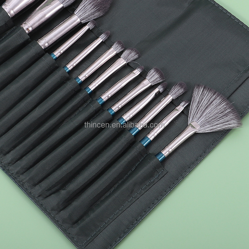 Професійний набір пензлів для макіяжу високої якості, приватний набір пензлів для макіяжу, веганський набір із сумкою 14