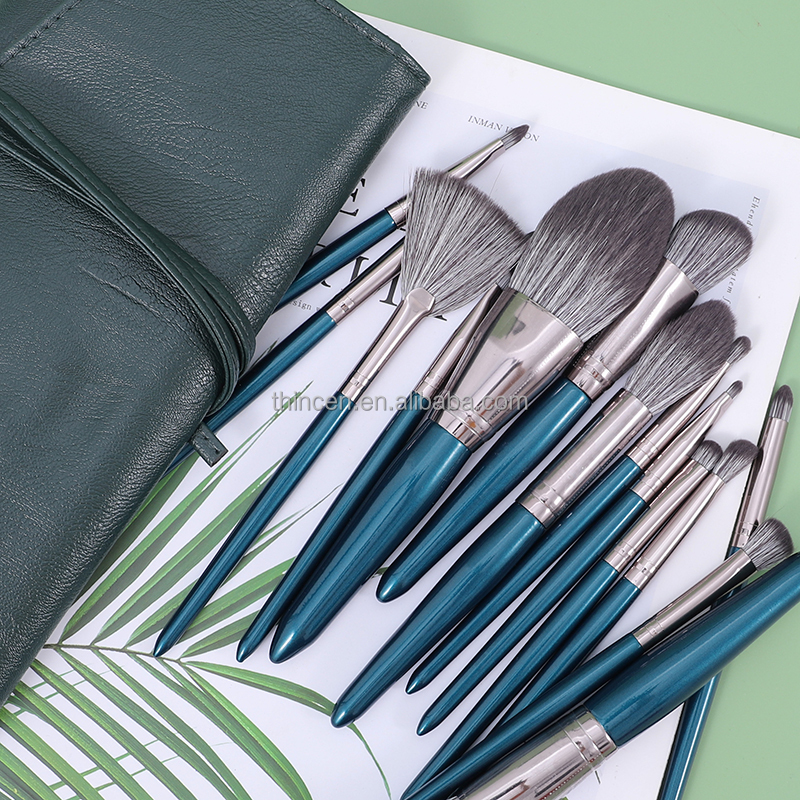 Професійний набір пензлів для макіяжу високої якості, приватний набір пензлів для макіяжу, веганський набір із сумкою 16