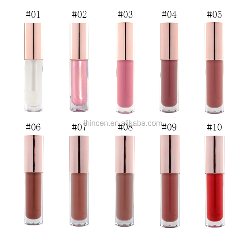Wholesale transparent organic plump lip gloss private label custom 24