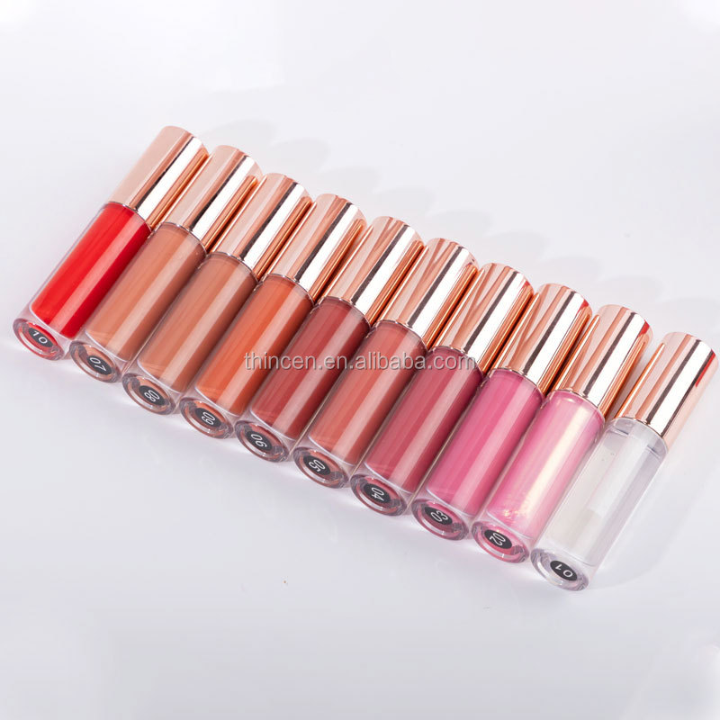 Wholesale transparent organic plump lip gloss private label custom 16