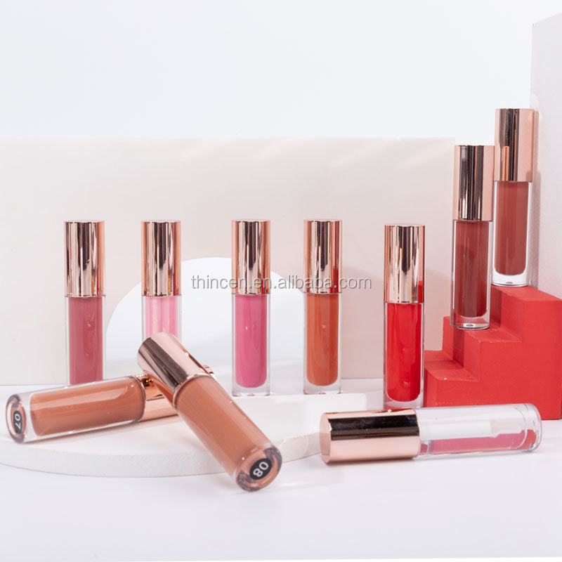 Wholesale transparent organic plump lip gloss private label custom 12