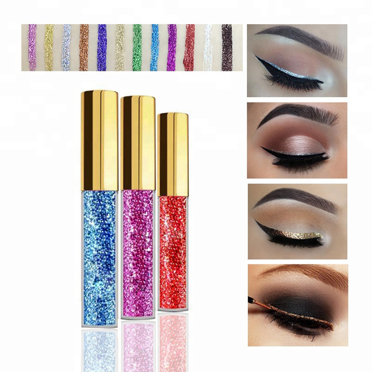 Wholesale Customized Glitter High Pigment 12 Colors Liquid Eyeliner1 8