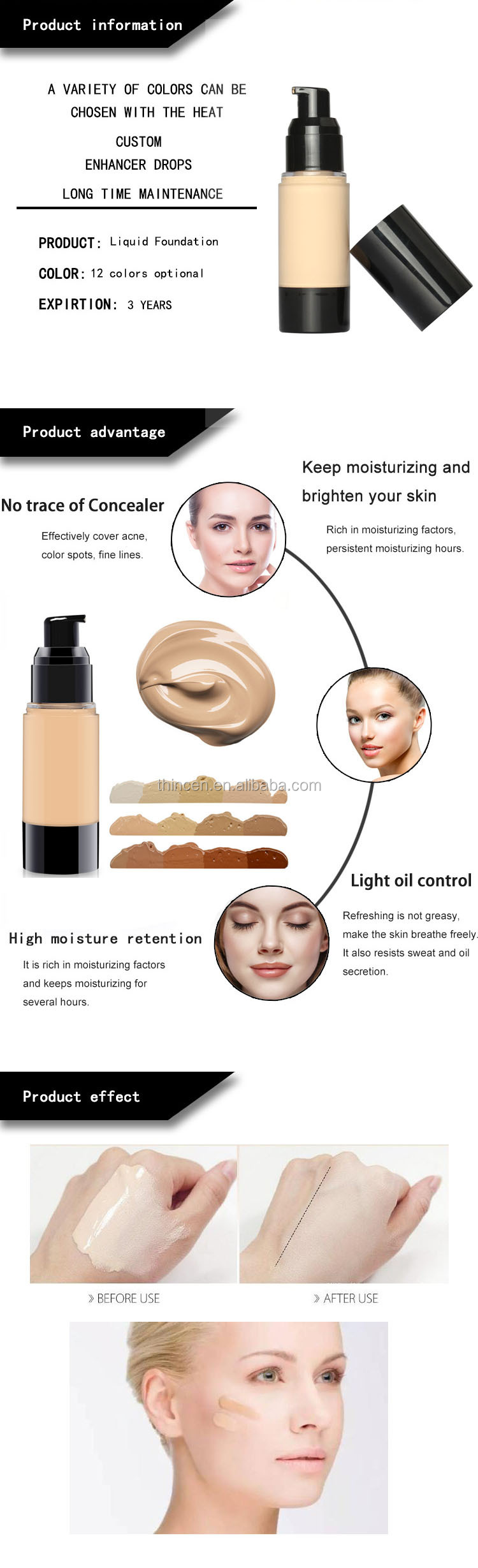 Wholesale Customized Waterproof Long Lasting Concealer Multicolor Foundation 14