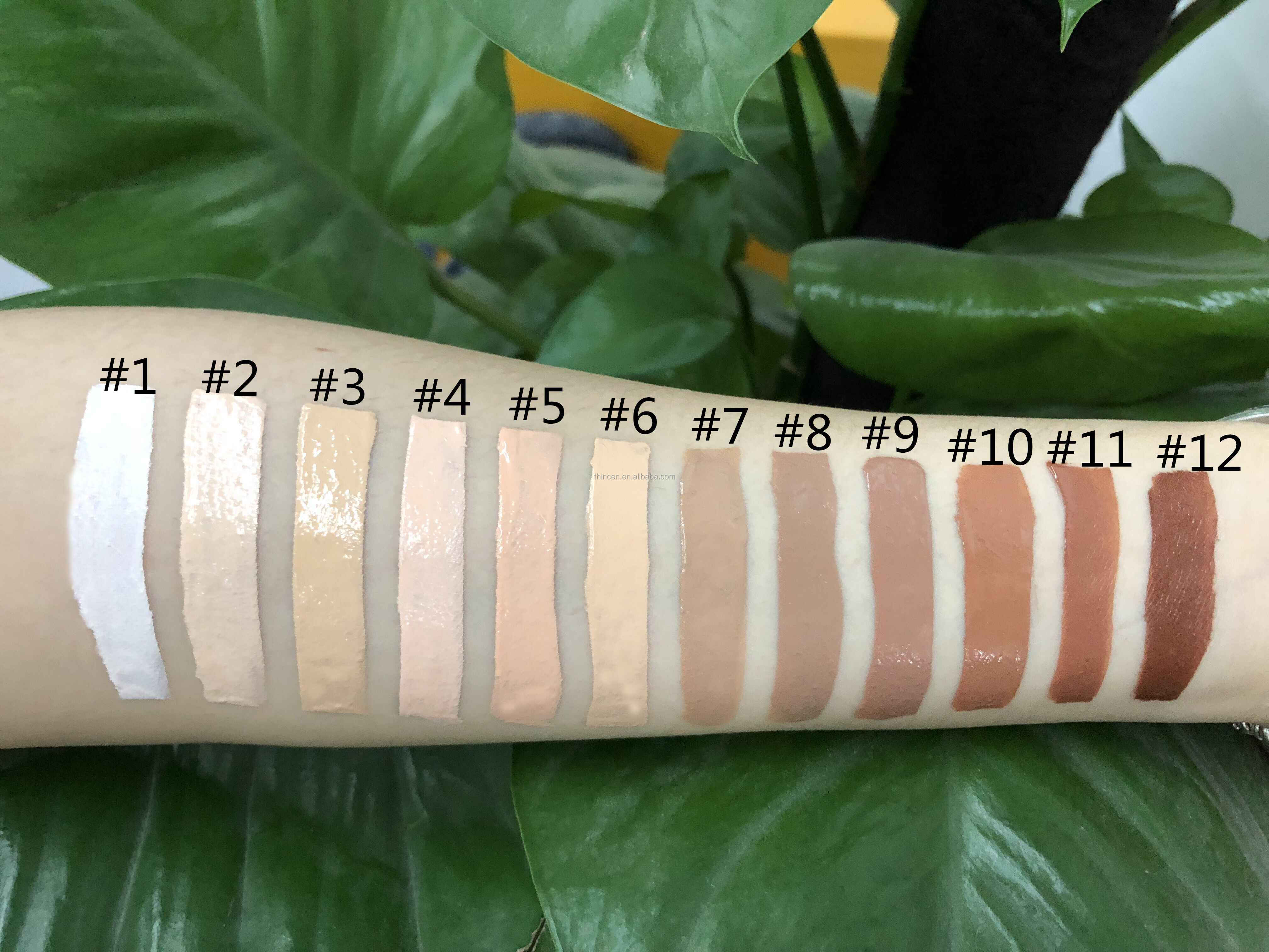 12 color waterproof makeup liquid foundation own brand customization 18