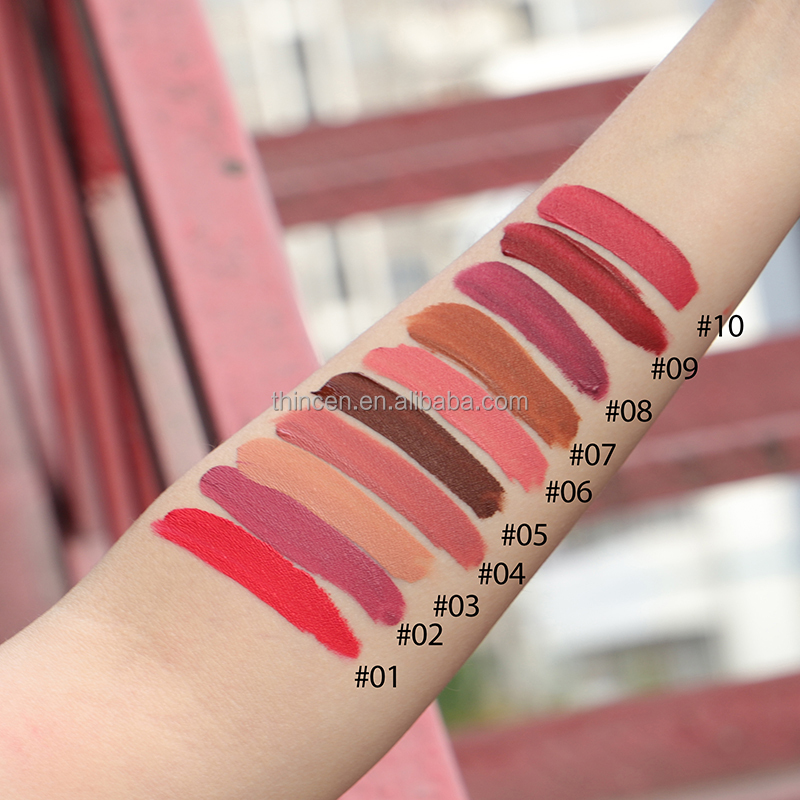 Nude Matte Liquid Lipstick Custom Private Logo Brown Lipstick Matte Waterproof 10