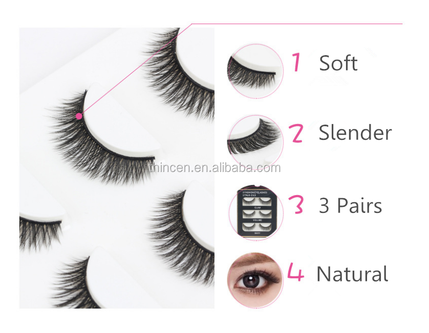 3 pairs of false eyelashes set own brand customization 12