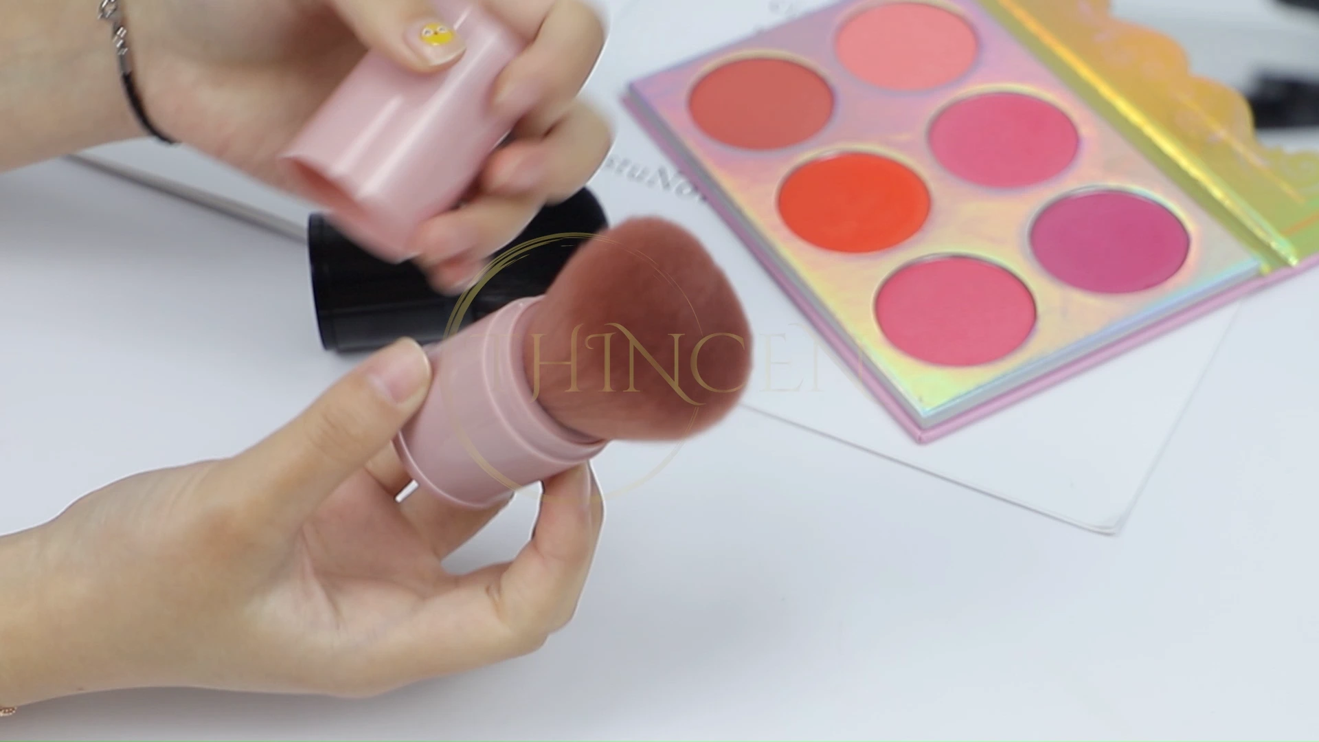 Нове надходження 2-кольорових натуральних пензлів для макіяжу, власна торгова марка 1