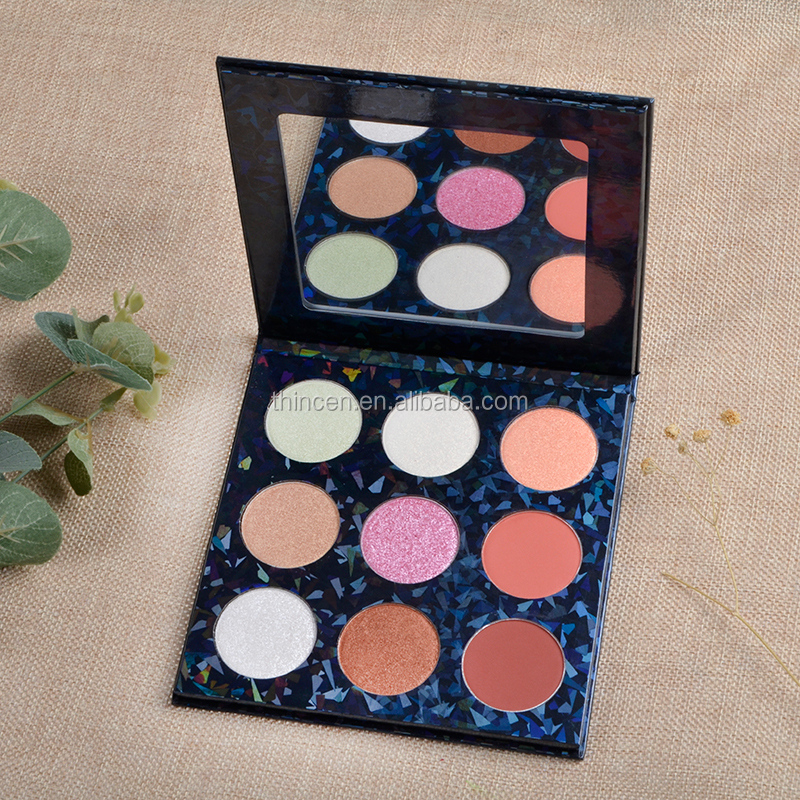 Водонепроникний довготривалий макіяж обличчя Private Label 9 кольорів пудри Status Highlight із дзеркалом 20