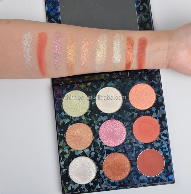 Водонепроникний довготривалий макіяж обличчя Private Label 9 кольорів пудри Status Highlight із дзеркалом 24