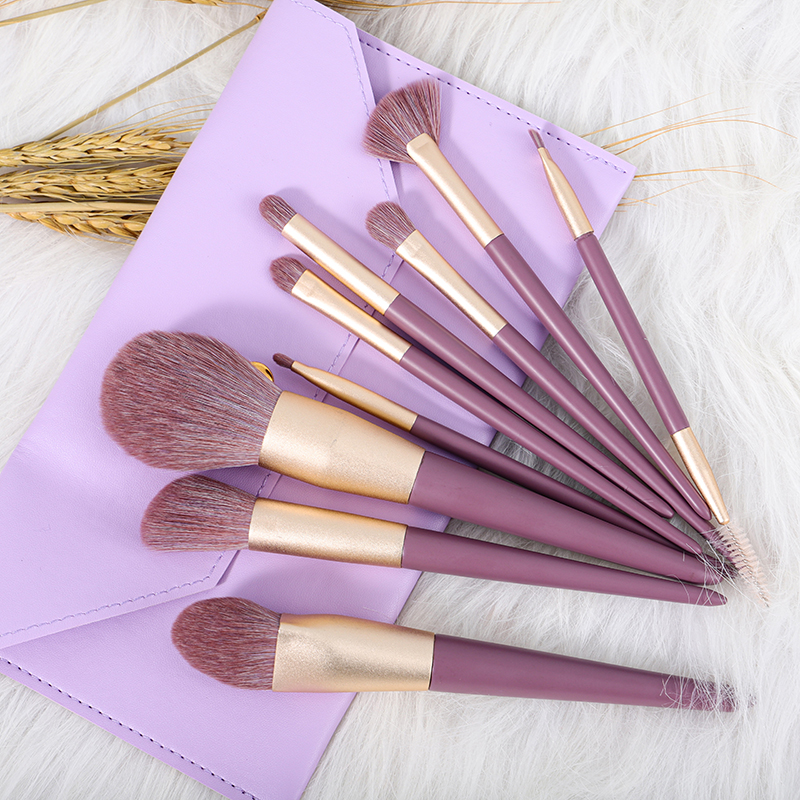 V-9-2 Wholesale Makeup Brush Private Label 9pcs Face Eye Soft Dense Synthetic Hair Makeup Brushes Set 20