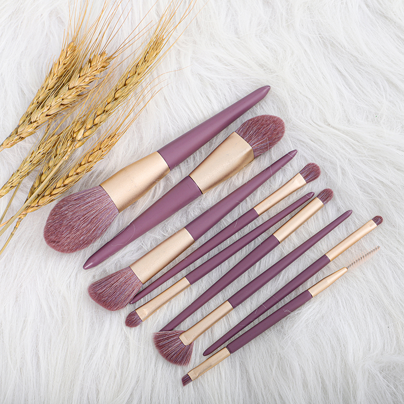 V-9-2 Wholesale Makeup Brush Private Label 9pcs Face Eye Soft Dense Synthetic Hair Makeup Brushes Set 16