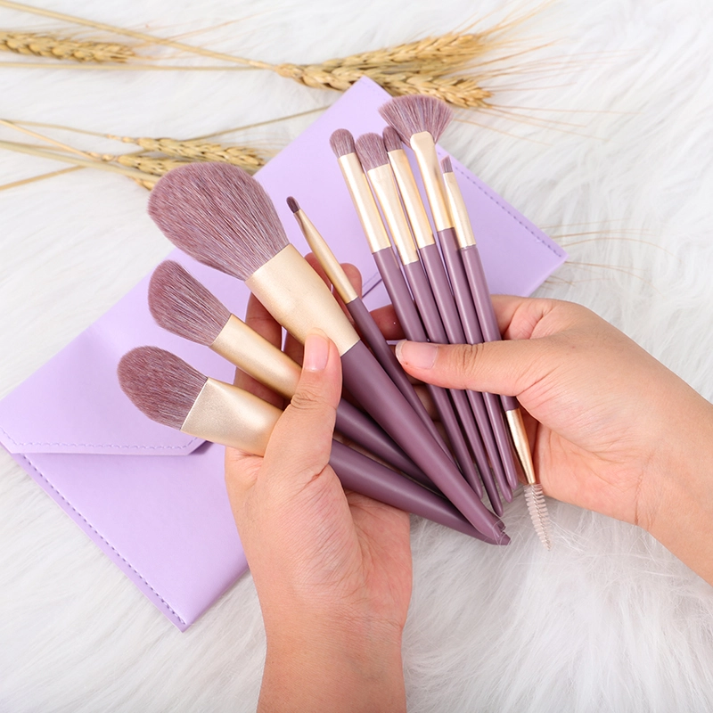 V-9-2 Wholesale Makeup Brush Private Label 9pcs Face Eye Soft Dense Synthetic Hair Makeup Brushes Set 1