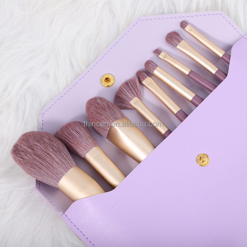 V-9-2 Wholesale Makeup Brush Private Label 9pcs Face Eye Soft Dense Synthetic Hair Makeup Brushes Set 22