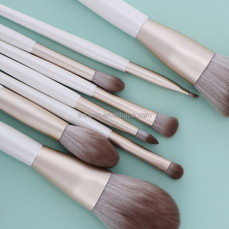 White Makeup Cosmetics 8pcs Private Label Brushes Sets 22