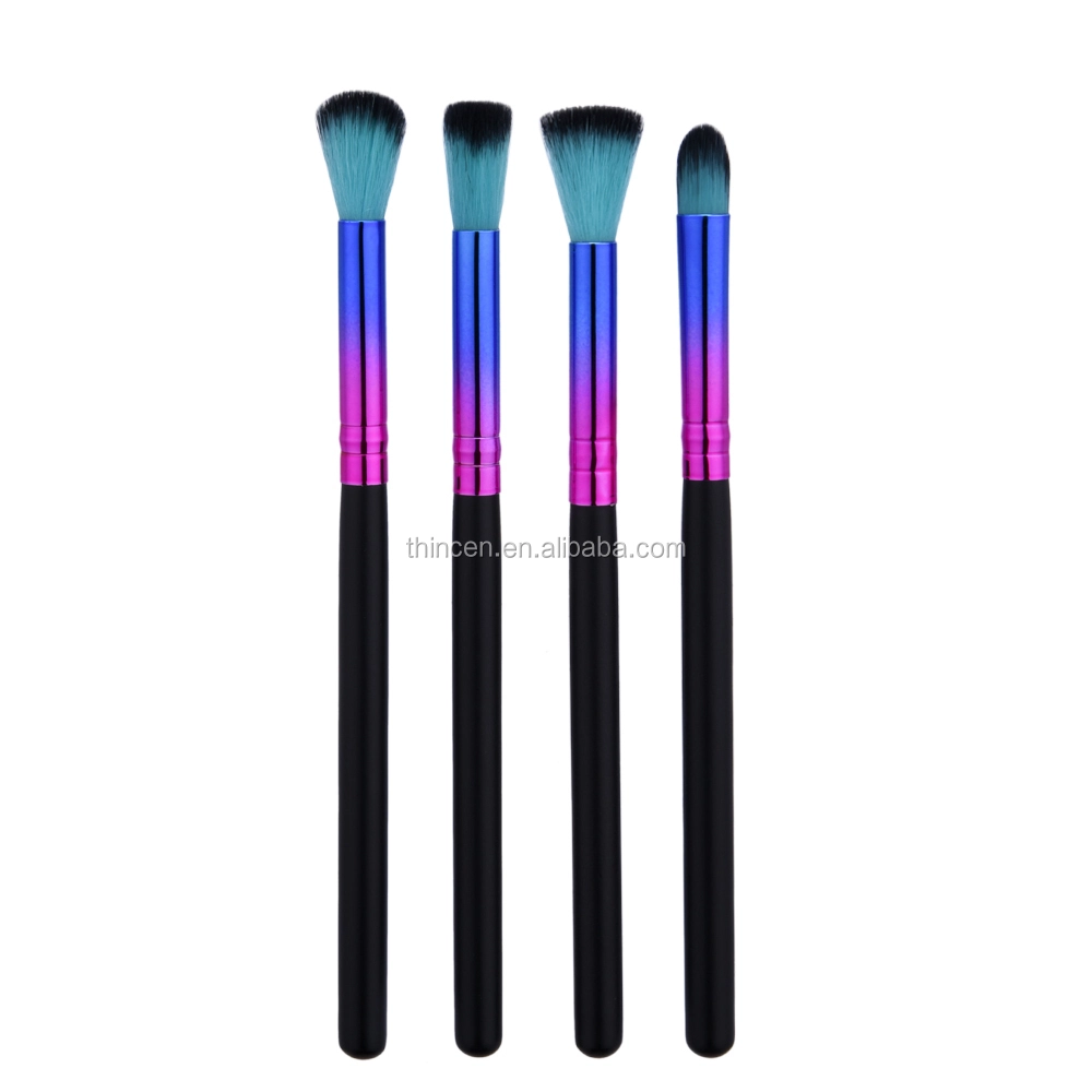 Thincen - Private label wooden handle 4 pcs eyeshadow makeup brush sets Beauty Tools 1