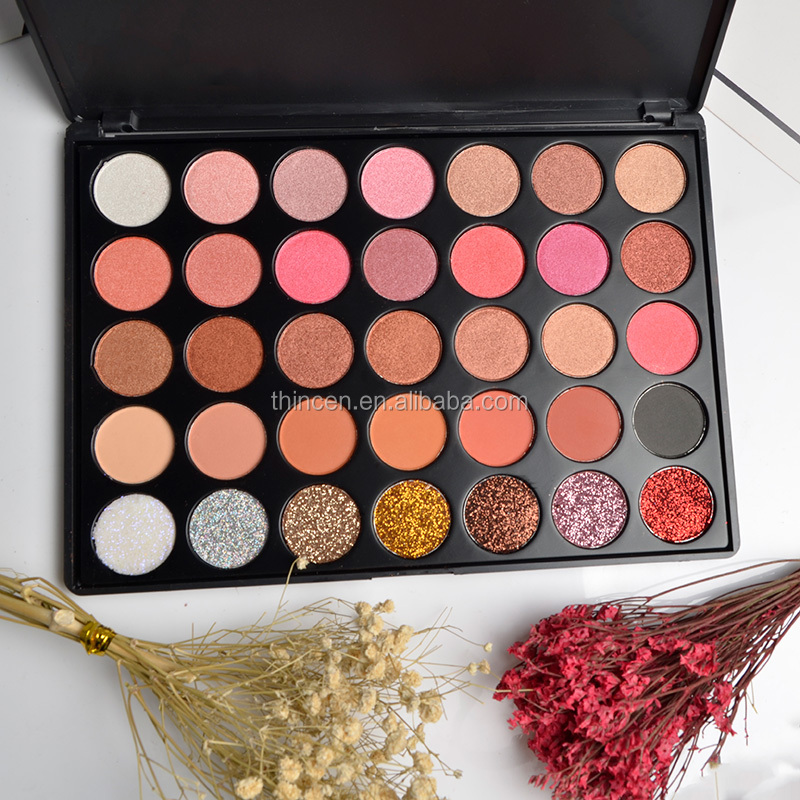 Thincen - Pigment Custom Glitter Eye Shadow Private Label 35 Colors Eyeshadow Palette Eyeshadow platte 12