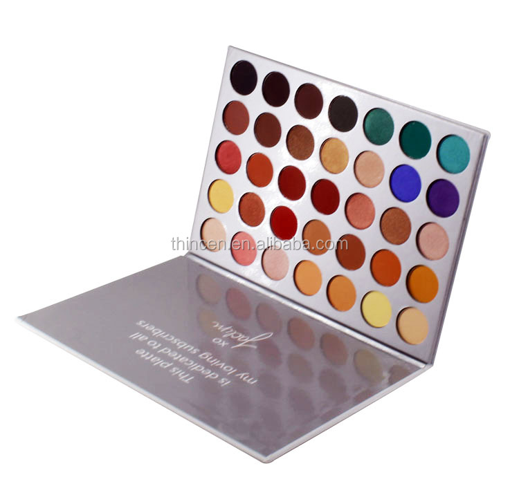 Manly cosmetics cardboard eyeshadow palette metallic eyeshadow 35 colors 35U 18