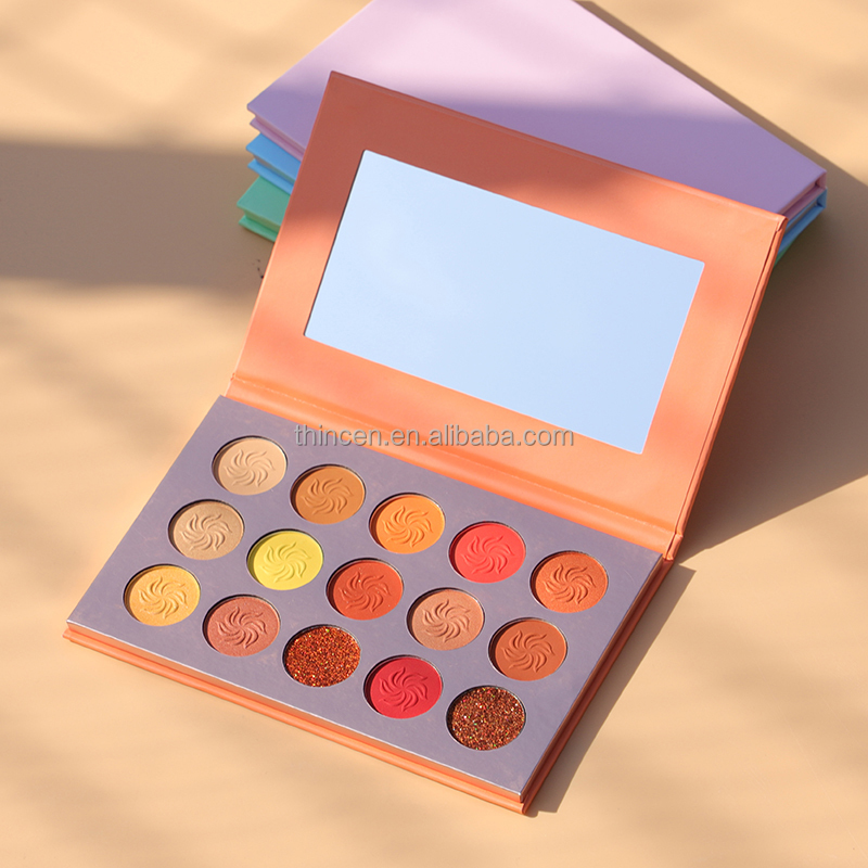 Thincen - Custom Eyeshadow Palette High Pigmented Vegan 15 Color Cosmetics Wholesale Eyeshadow Palette Vegan Eyeshadow Palette Eyeshadow platte 12