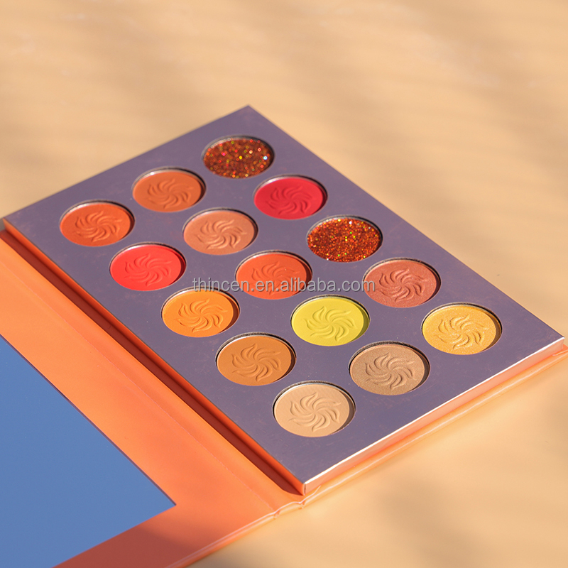 Thincen - Custom Eyeshadow Palette High Pigmented Vegan 15 Color Cosmetics Wholesale Eyeshadow Palette Vegan Eyeshadow Palette Eyeshadow platte 14