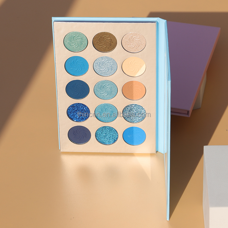 Яскраво-сині пігментовані натуральні тіні для повік, палітра тіней на замовлення 18