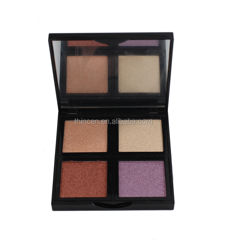 4 Color Palette With Mirror Make Up Oem High Pigment Eyeshadow 10