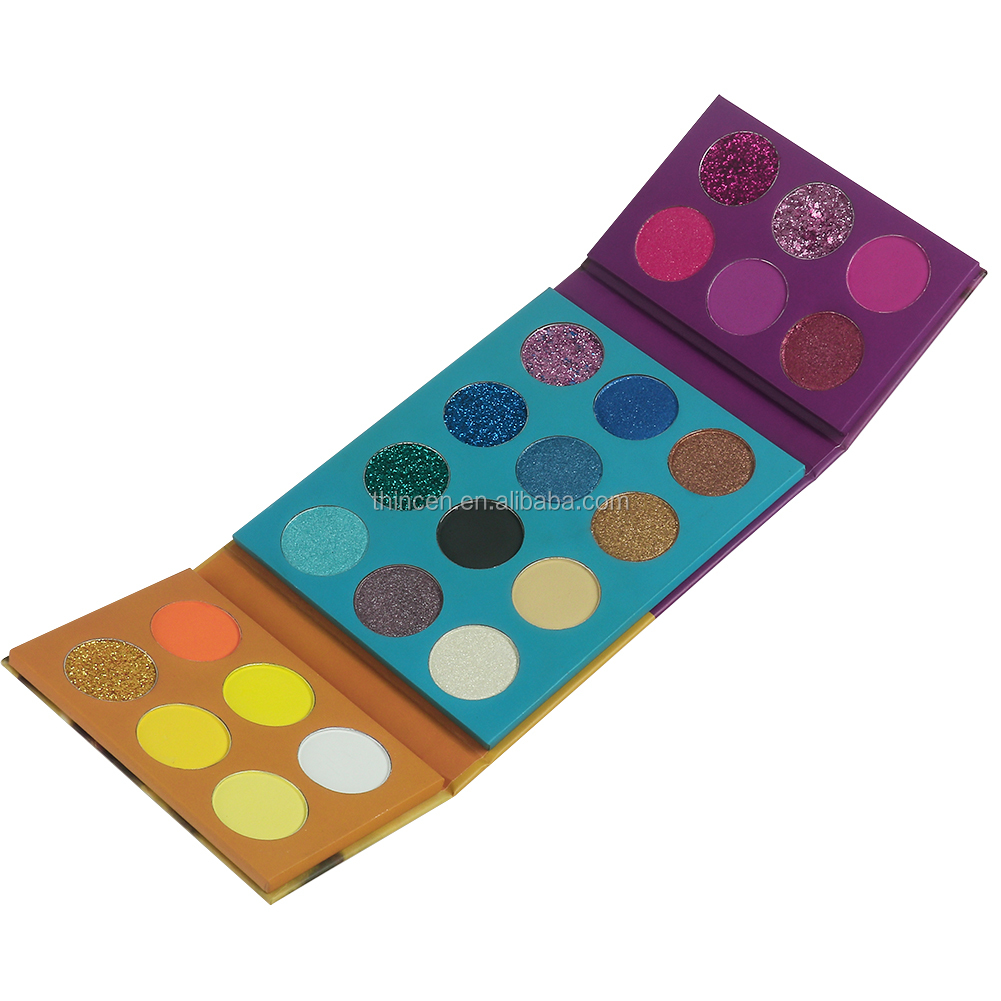 24 Colors Orange Blue Purple Eyeshadow Palette Eyeshadow Compact Case 12