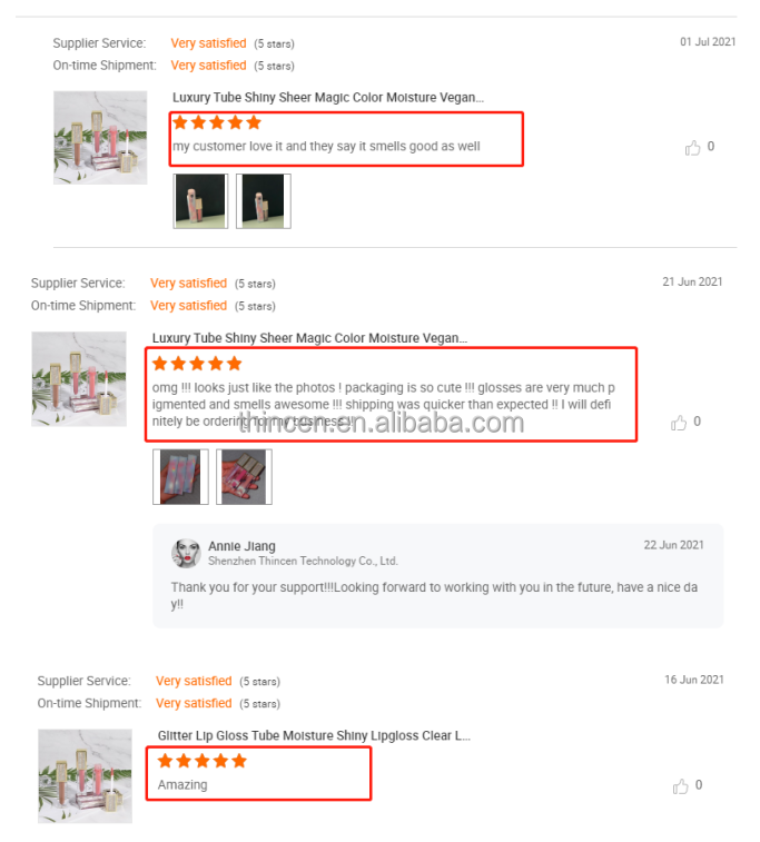 Thincen - Luxury Diamond Lipgloss Tube Custom Logo Shiny Glitter Lipgloss Lipstick&Lipgloss 38