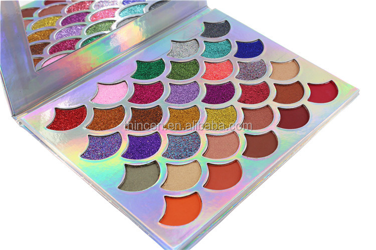 Colorful Glitter Mermaid Private Label Eyeshadow Palette 18