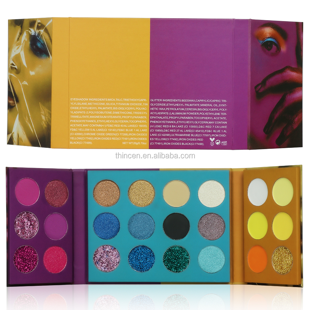 Thincen - You Own Makeup Foldable Eye Shadow Glitter 24 Eyeshadow Palette No Label Eyeshadow platte 12