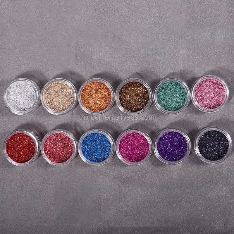 Thincen - Custom Logo Super Glitter Single Eyeshadow 3 in 1 Pigment Loose Glitter Eyeshadow Set Eyeshadow 12