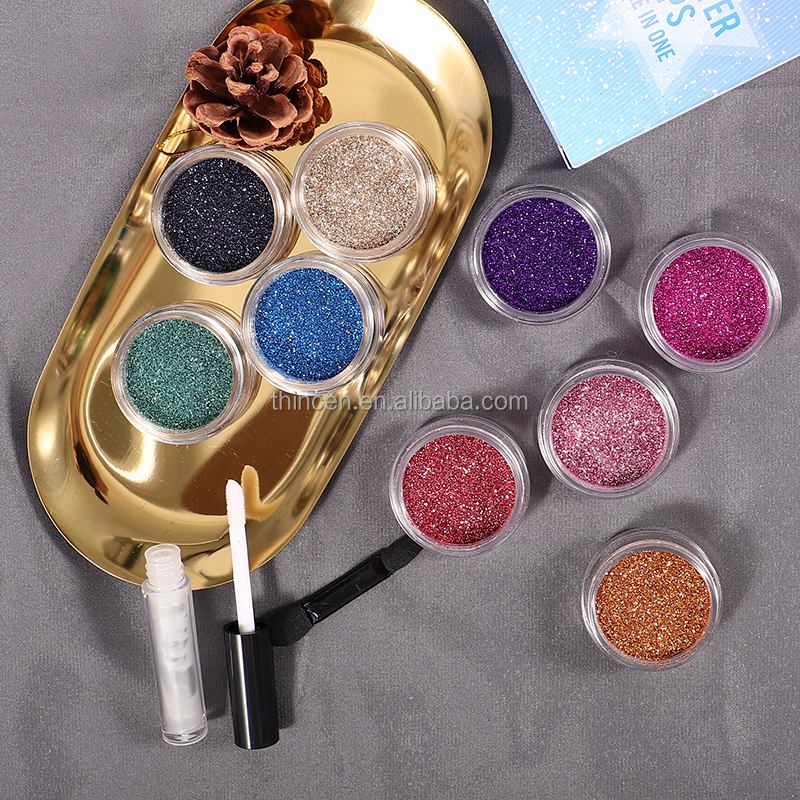 Thincen - Custom Logo Super Glitter Single Eyeshadow 3 in 1 Pigment Loose Glitter Eyeshadow Set Eyeshadow 16