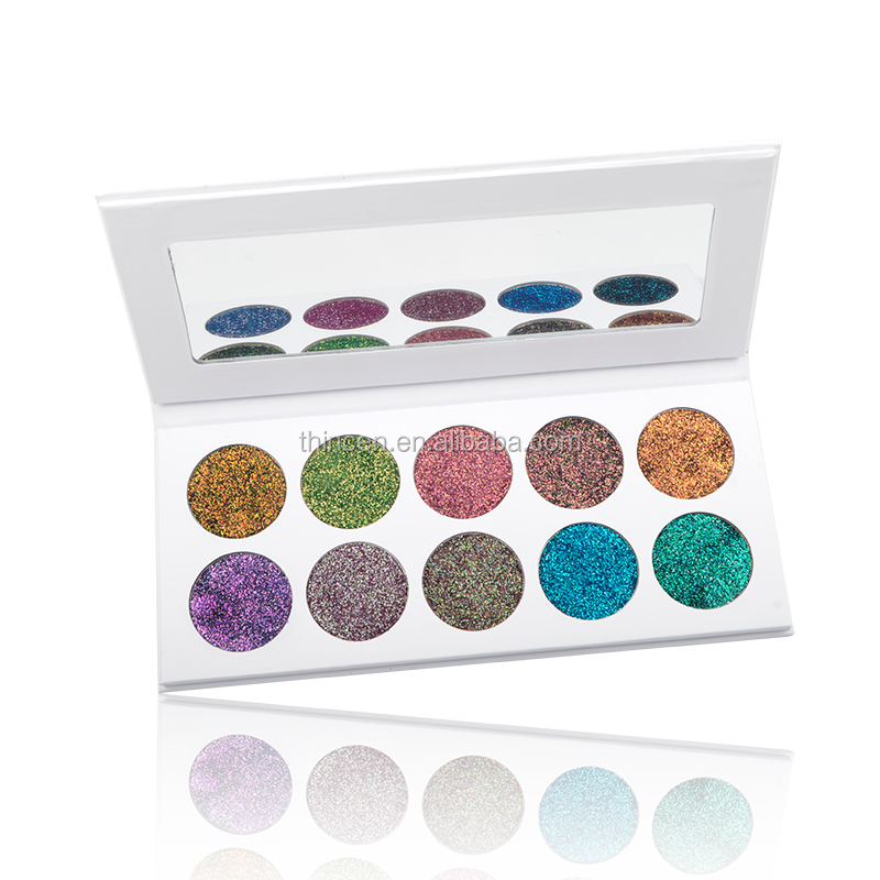 Thincen - Wholesale Your Brand Makeup 10 Colors Holographic Glitter Eyeshadow Palette Eyeshadow platte 10