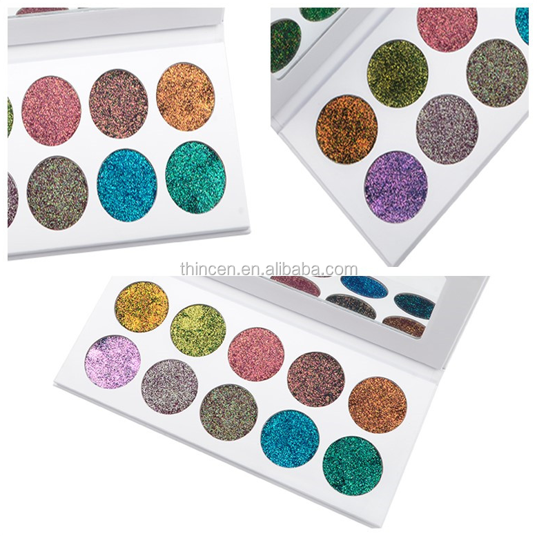 Thincen - Wholesale Your Brand Makeup 10 Colors Holographic Glitter Eyeshadow Palette Eyeshadow platte 12