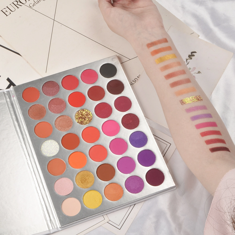 Vegan Shimmer Eyeshadow Palette 35 Colors Eyeshadow Palette With Logo 1