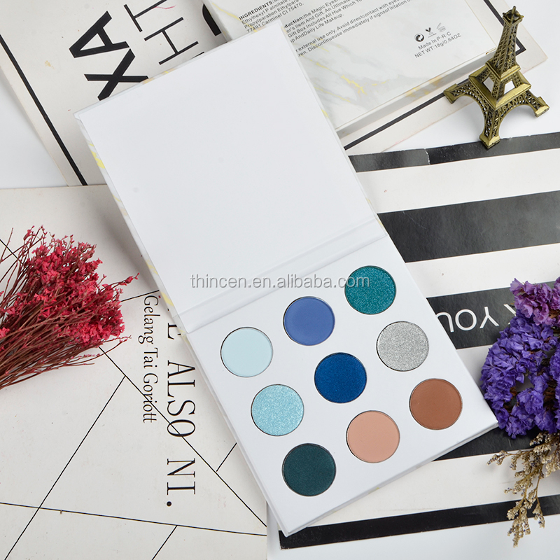 Fashionable High Pigment 9 Colors Shimmer Glitter Matte Private Label Cosmetics Makeup Eyeshadow Palette 8