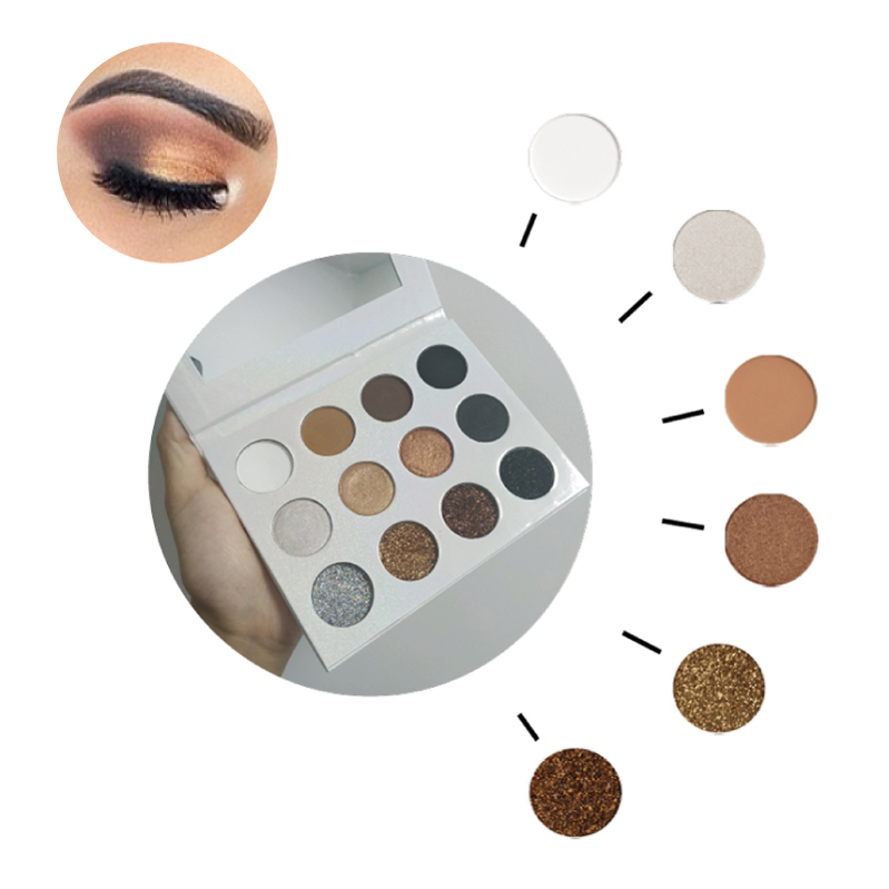 Professional Makeup 12 Colors Custom Logo Vegan Eyeshadow Palettes 14