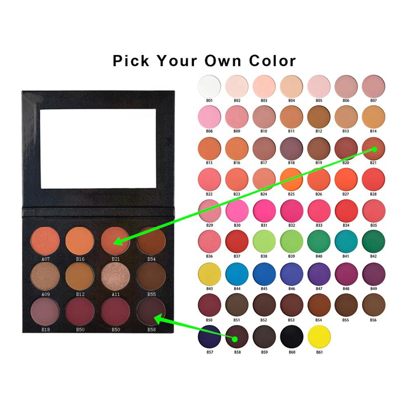 Professional Makeup 12 Colors Custom Logo Vegan Eyeshadow Palettes 12