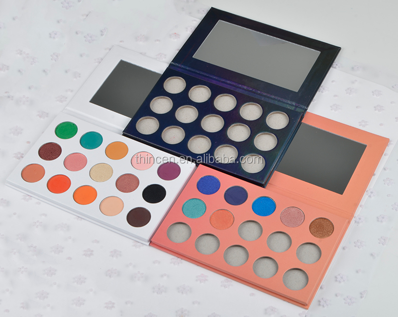 15 Color Custom Makeup Cardboard Palette Private Label Eye Shadow High Pigment 16