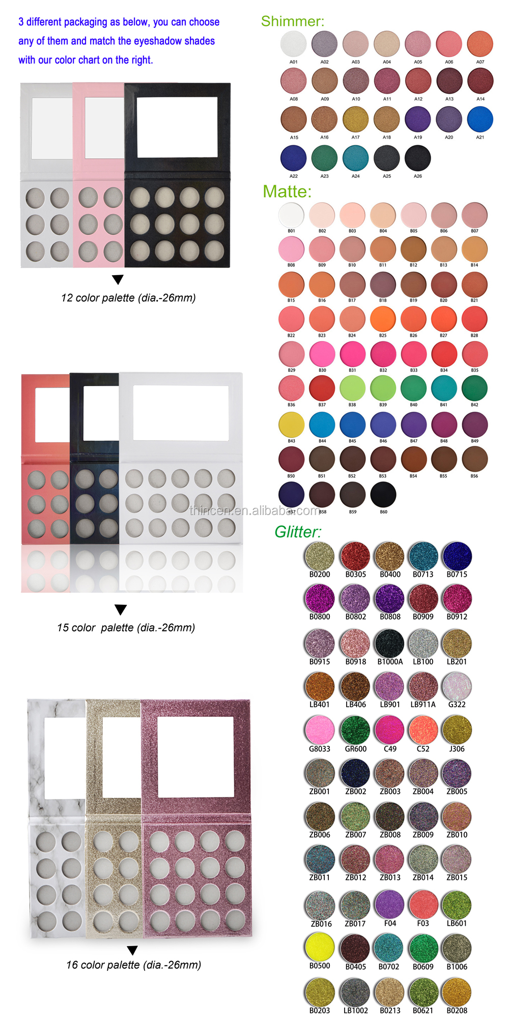 15 Color Custom Makeup Cardboard Palette Private Label Eye Shadow High Pigment 10