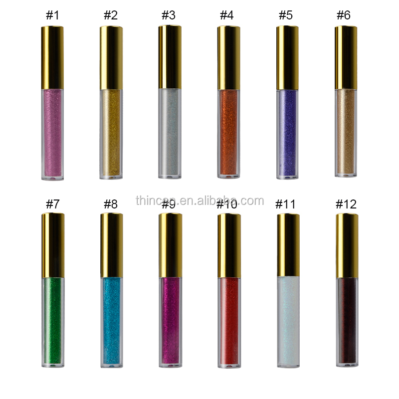 Thincen - 12 Color Wholesale Custom Cosmetics Private Label Liquid Glitter Eyeliner Eye liner 10