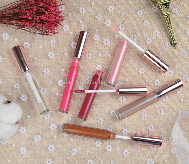 Thincen - Private Label All Colors In Stock Rose Gold Cap Shiny Glitter Clear Lip Gloss Lipstick&Lipgloss 18