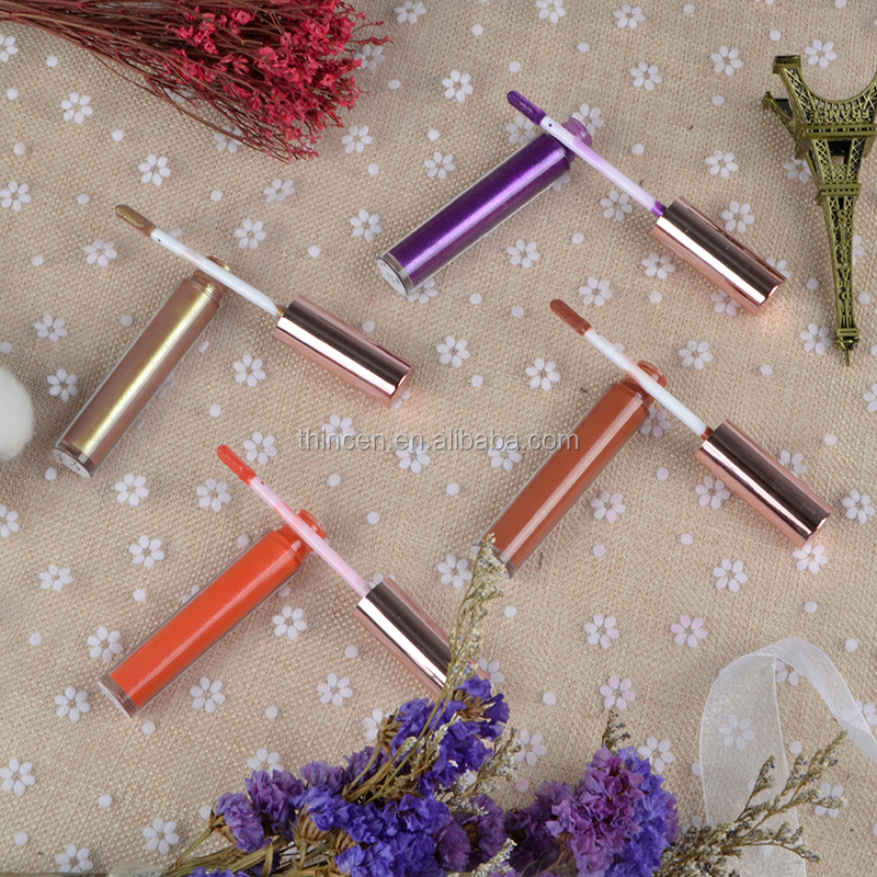 Thincen - Private Label All Colors In Stock Rose Gold Cap Shiny Glitter Clear Lip Gloss Lipstick&Lipgloss 20