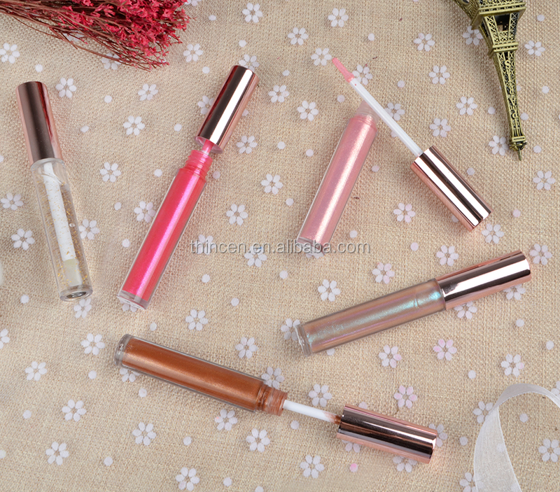 Thincen - Private Label All Colors In Stock Rose Gold Cap Shiny Glitter Clear Lip Gloss Lipstick&Lipgloss 16