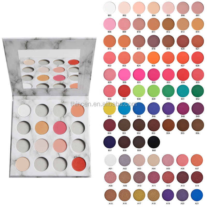 Thincen - Wholesale 16 Color Marble Palette Makeup Private Label Custom Eyeshadow Palette DIY eyeshadow platte 8