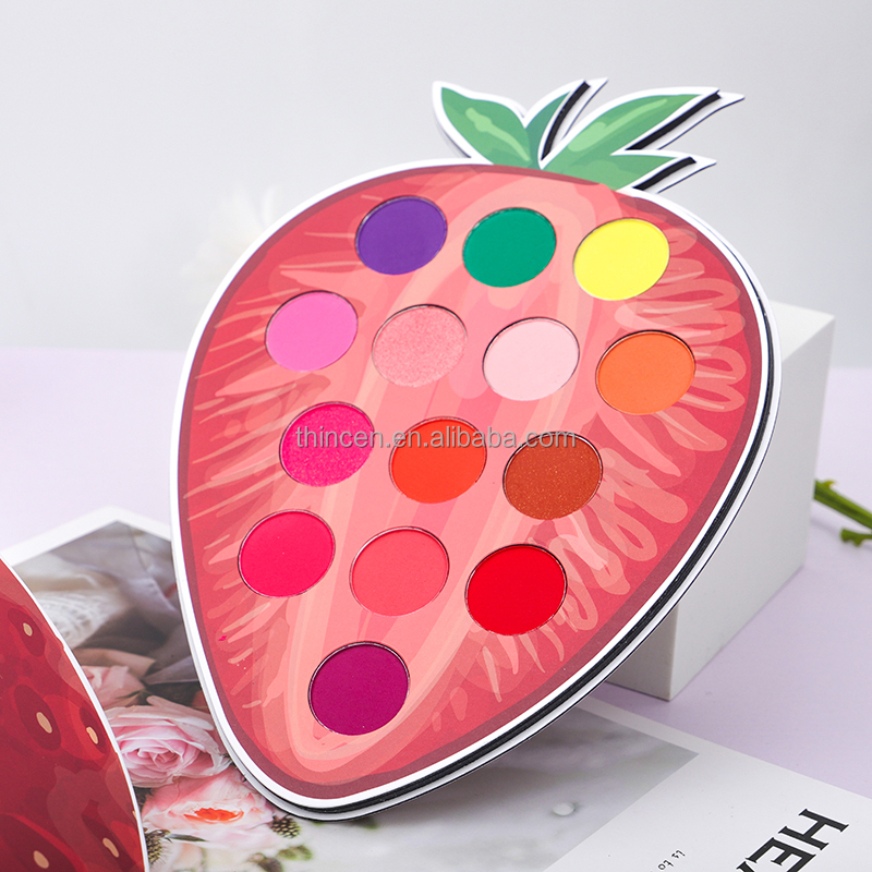 Empty Fruit Shape 15 Colors Private Label Eyeshadow Palette Packaging Custom Makeup 18