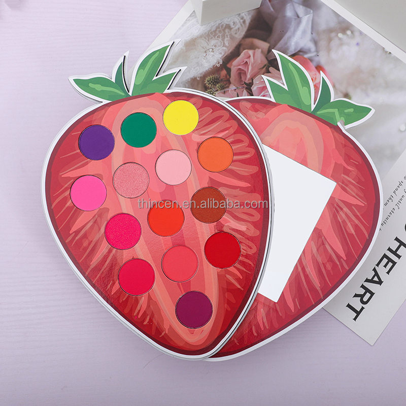 Empty Fruit Shape 15 Colors Private Label Eyeshadow Palette Packaging Custom Makeup 16